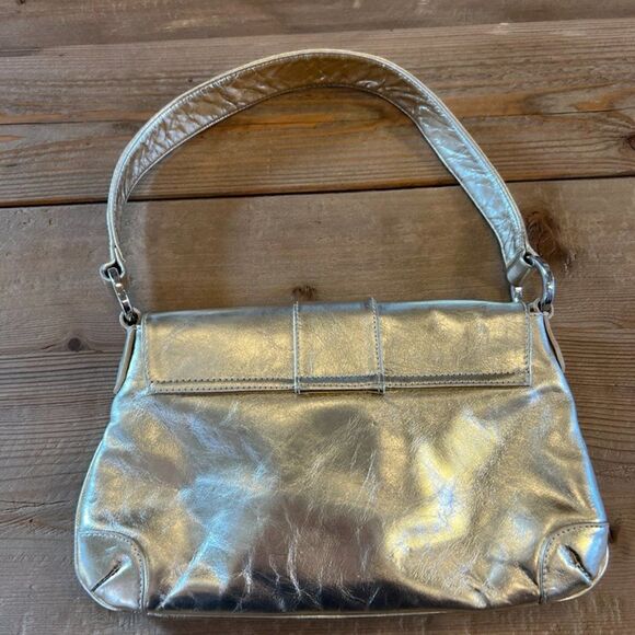 Jenny Vera Pelle Gold Metallic Leather Italian Bag - Picture 2 of 12